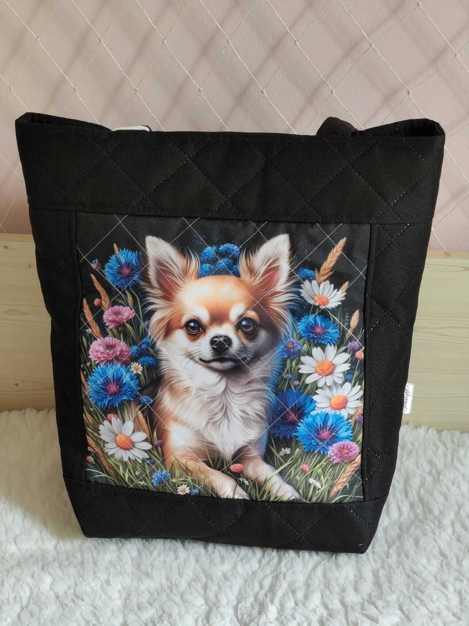 Prošívaná Taška S Čivavou - Elegantní Doplňek Pro Vás