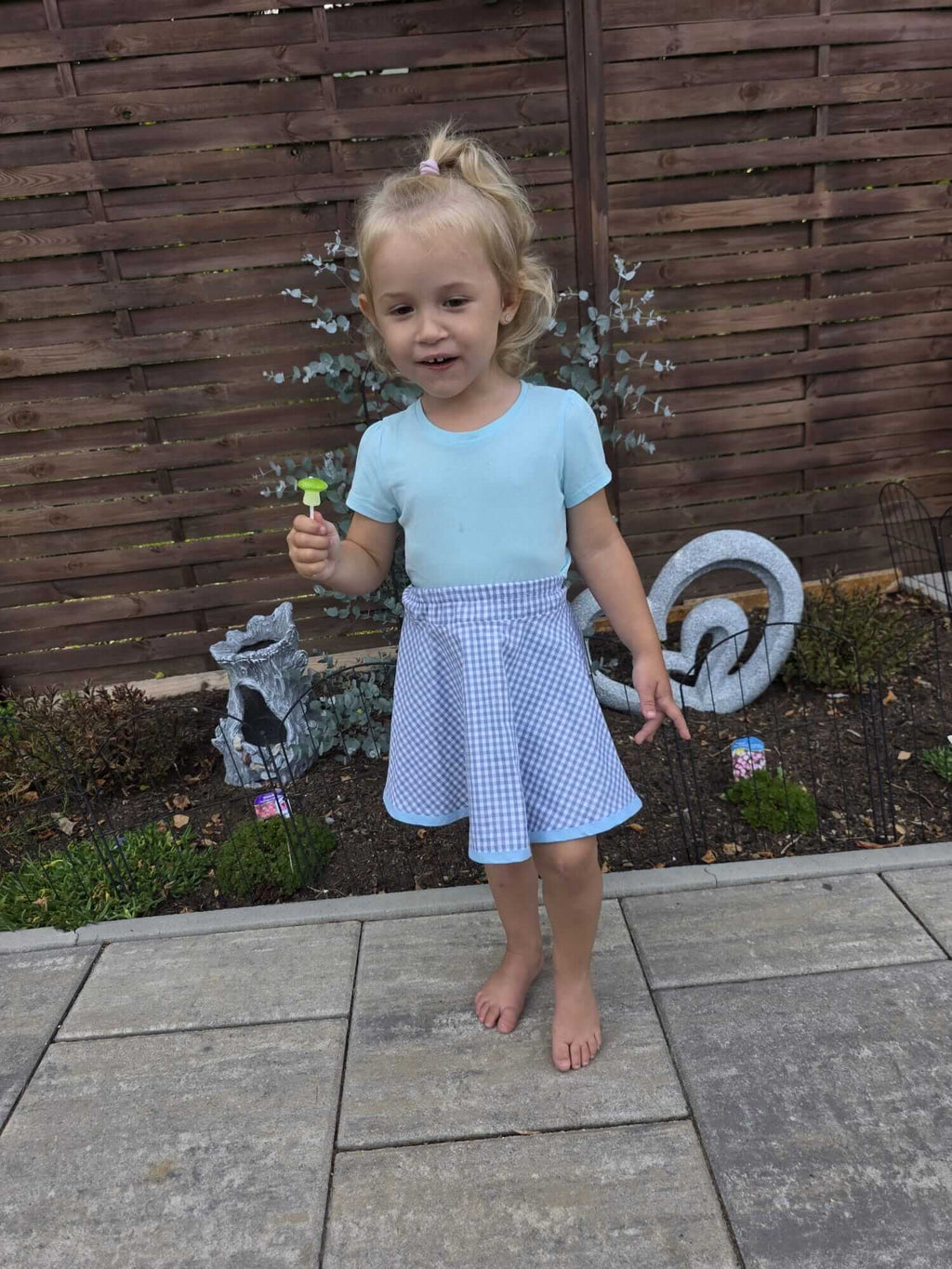 Dětská Kolová Sukně – Modrá Kostička pro Děti