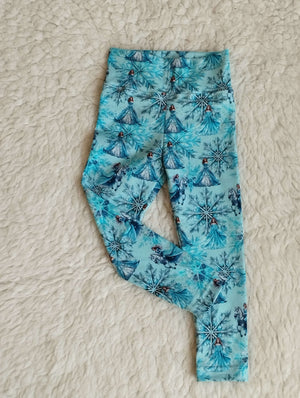 Dívčí legíny ledové princezny bavlněný úplet – pohodlné, pružné a originální legíny s motivem pro malé princezny. Ručně šité od Ivastyl