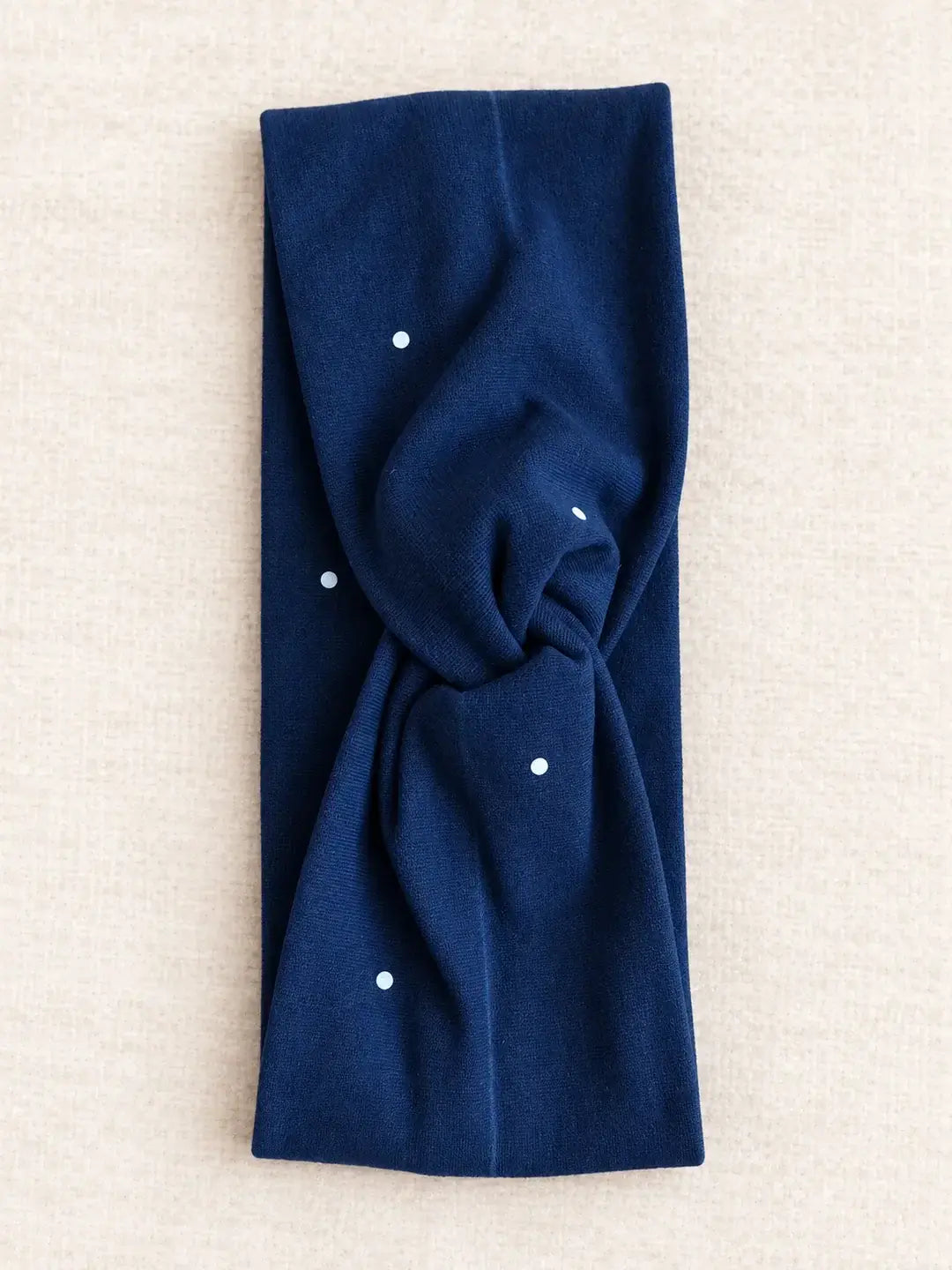 Čelenka turban – tmavě modrá s puntíky, obvod 50 cm
